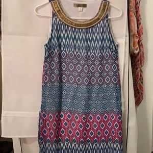 Gold Embellished Shift Dress
